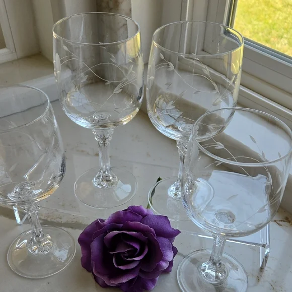 Vintage Princess House Bordeaux Lead Crystal Red Wine Goblet Set - Picture 3 of 8